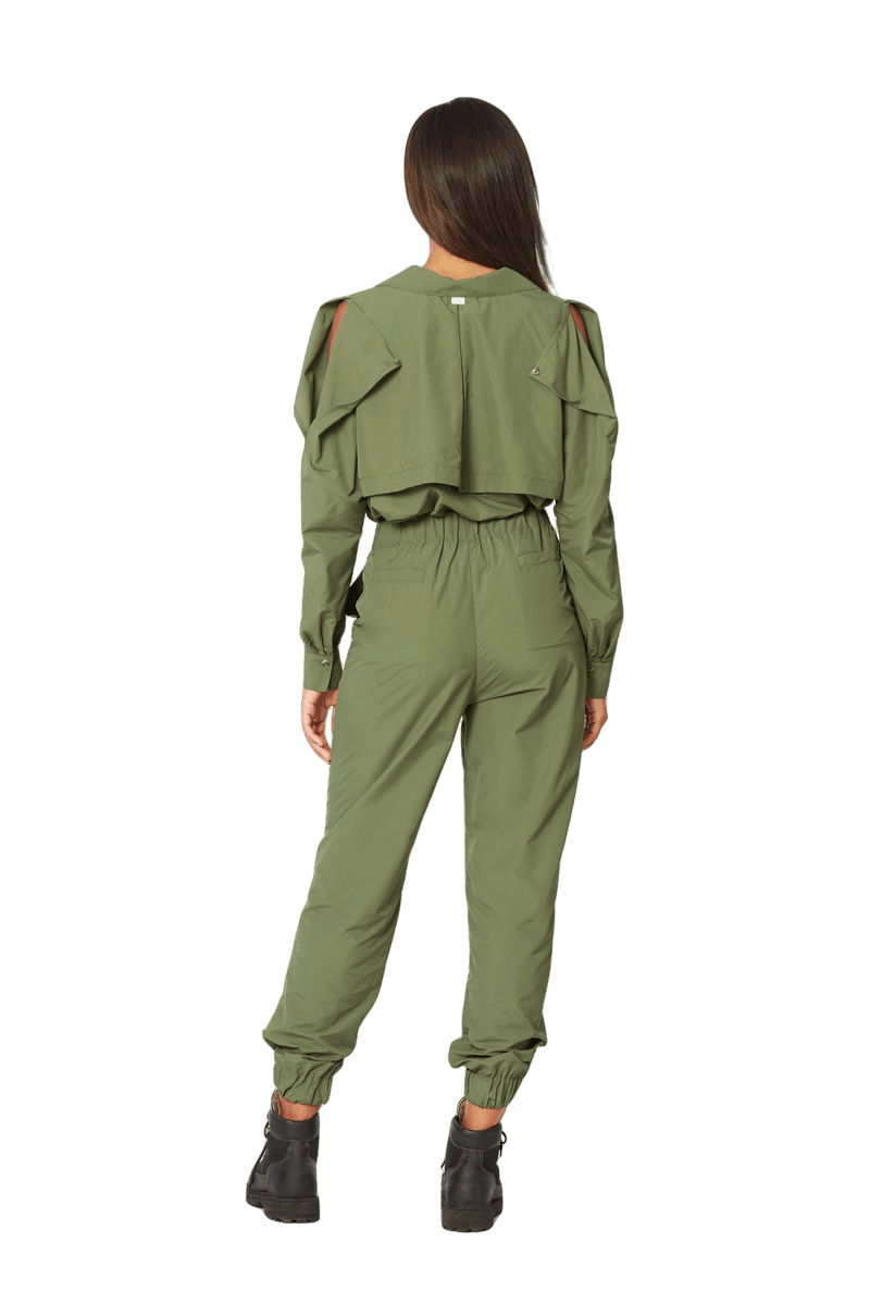 Open Shoulder Button Down, Olive