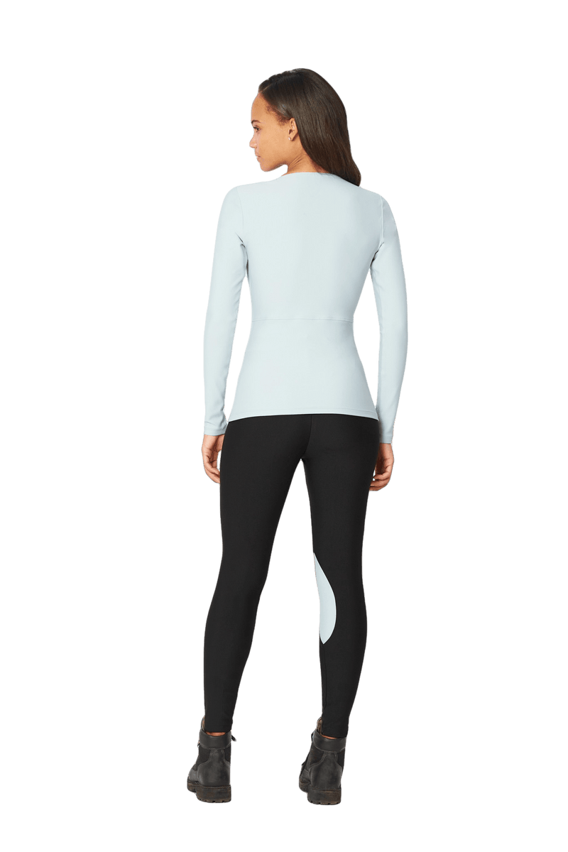 Long Sleeve Twist Top, Dusty Blue